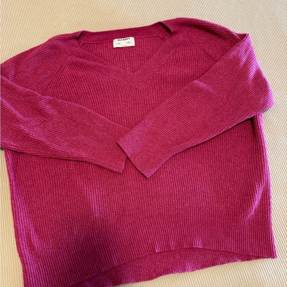 Fuschia Pink Old Navy V-Neck Sweater​​